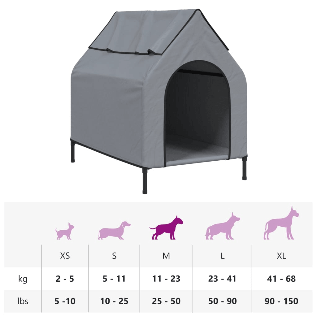 VidaXL Dog House Anthracite Oxford Fabric and Steel | Anthracite 110L x 75W x 107H cm - FluffePet