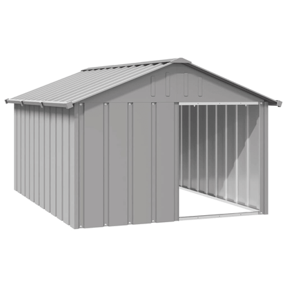 VidaXL Dog House Grey 116.5x153x81.5 cm Galvanised Steel