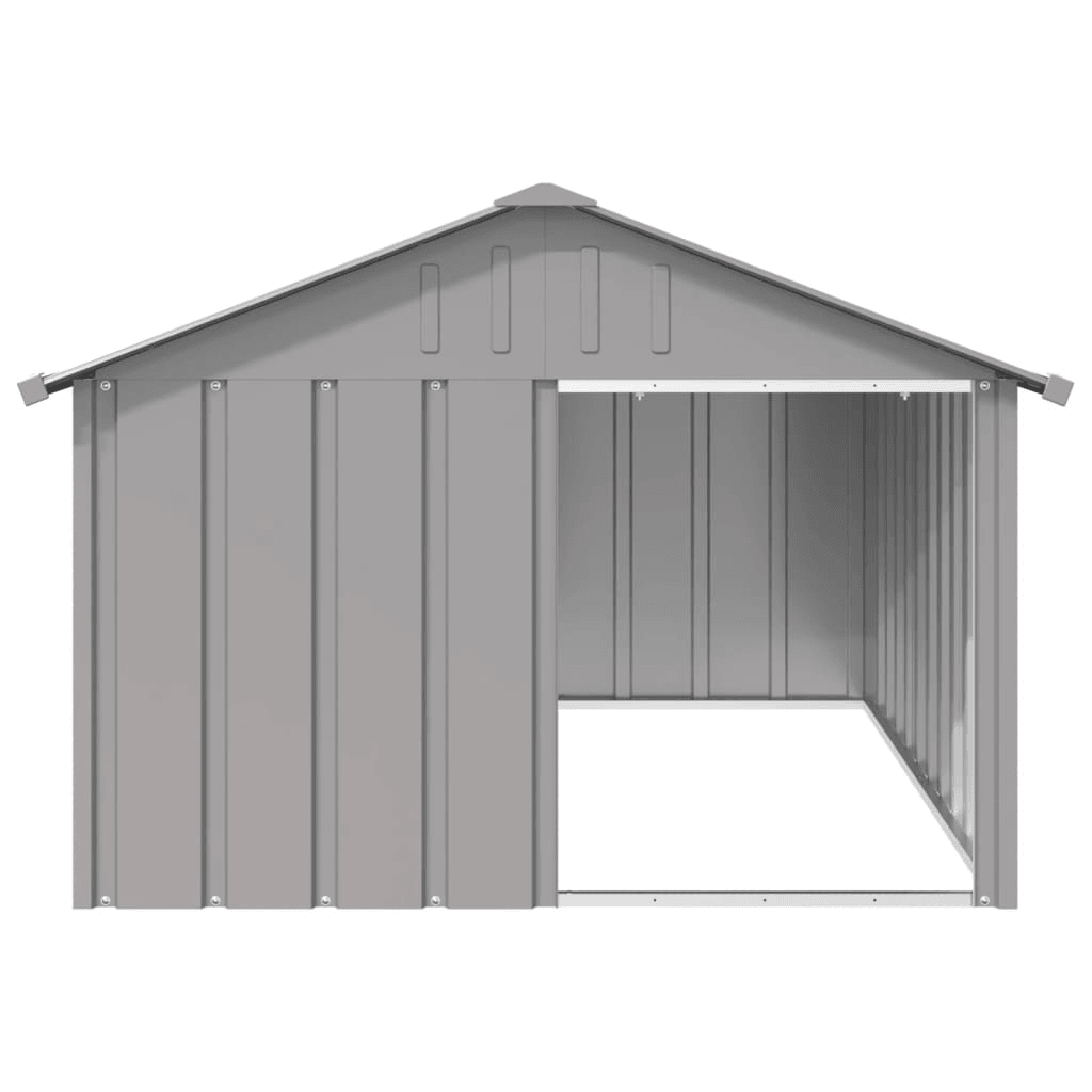 VidaXL Dog House Grey 116.5x153x81.5 cm Galvanised Steel