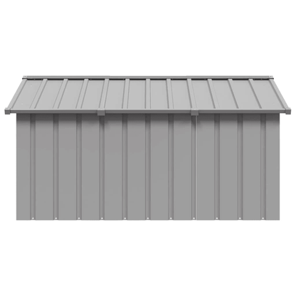 VidaXL Dog House Galvanised Steel | Grey 116.5x153x81.5 cm - FluffePet