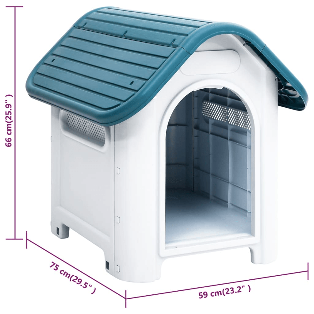 vidaXL Dog House Blue 59x75x66 cm Polypropylene