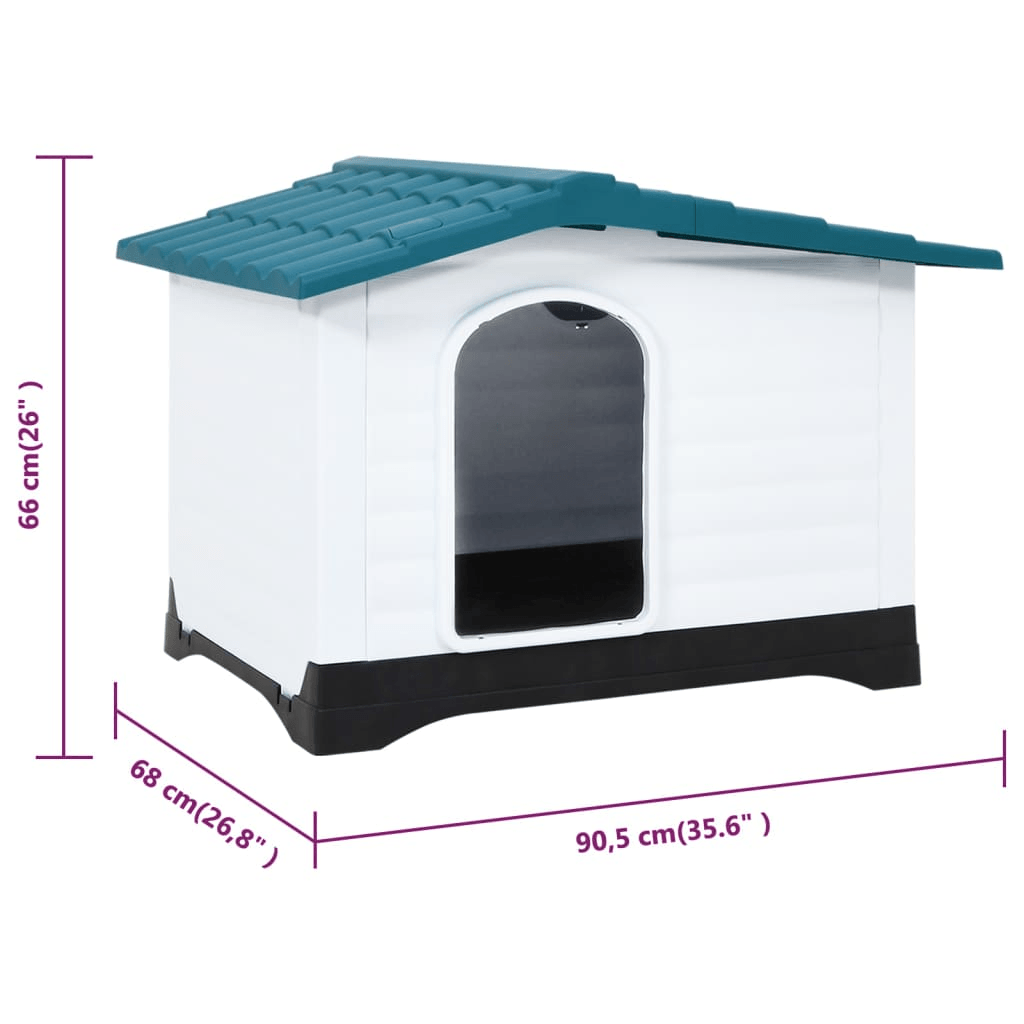 VidaXL Dog House Polypropylene | Blue 90.5x68x66 cm - FluffePet