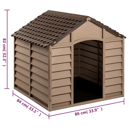 vidaXL Dog House Brown 86x84x82 cm Polypropylene