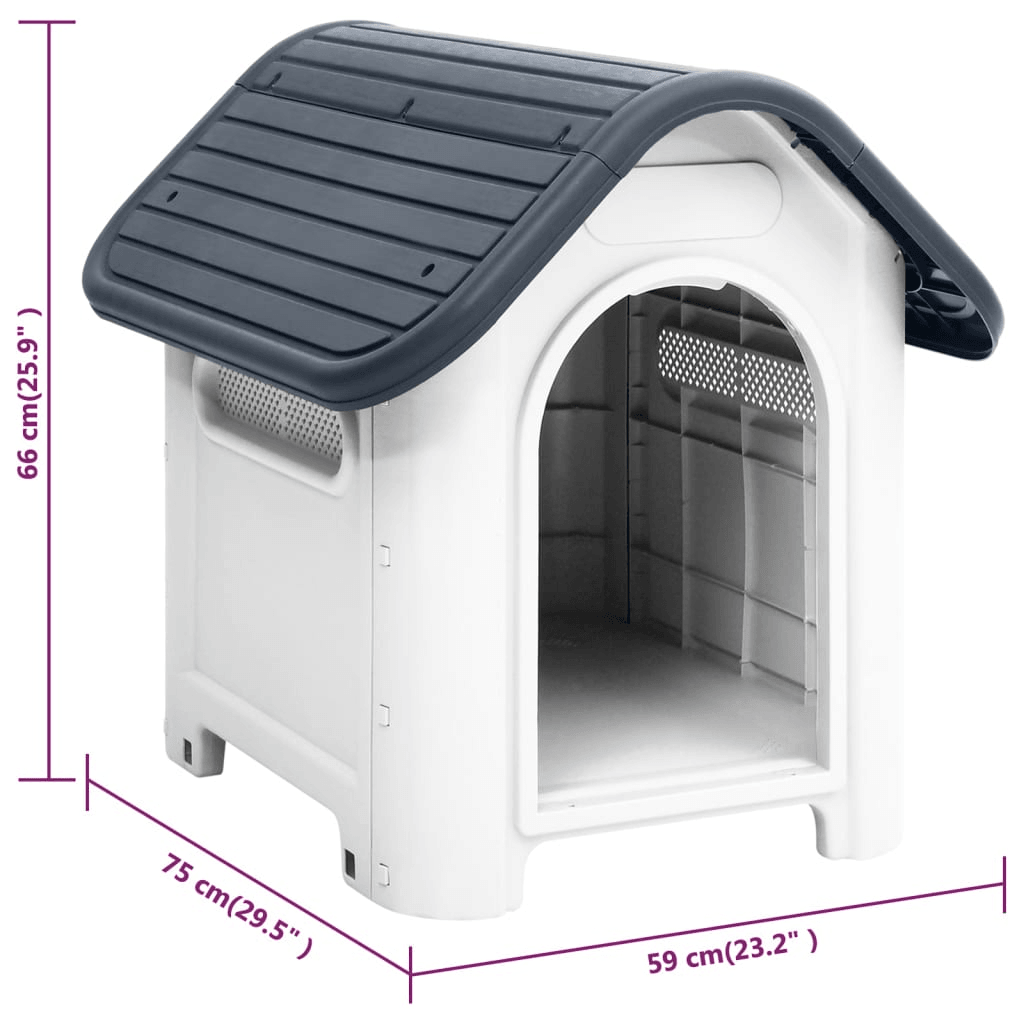 VidaXL Dog House Grey 59x75x66 cm Polypropylene