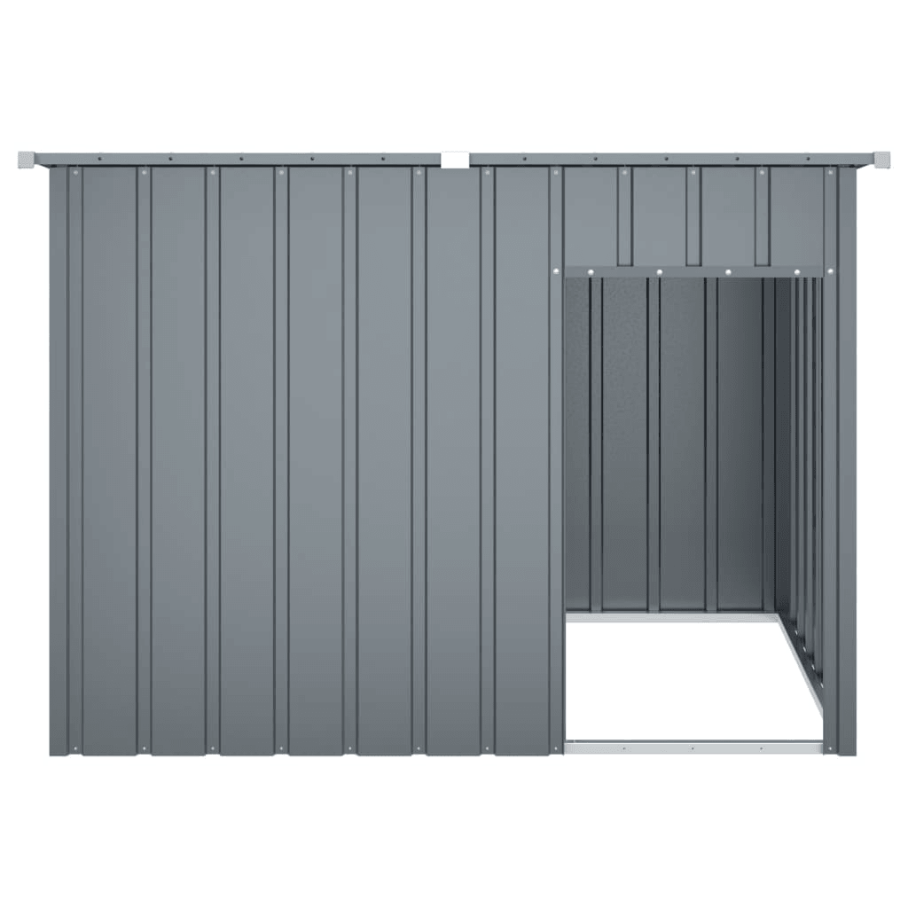 VidaXL Dog House with Roof Galvanised Steel | Anthracite 153L x 91W x 110H cm - FluffePet