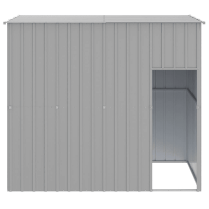 vidaXL Dog House with Roof Light Grey 214x153x181 cm Galvanised Steel