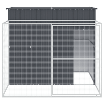 vidaXL Dog House with Run Anthracite 214x253x181 cm Galvanised Steel