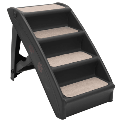 vidaXL Folding Dog Stairs Black 62x40x49.5 cm