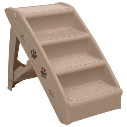 VidaXL Folding Dog Stairs Brown 62x40x49.5 cm