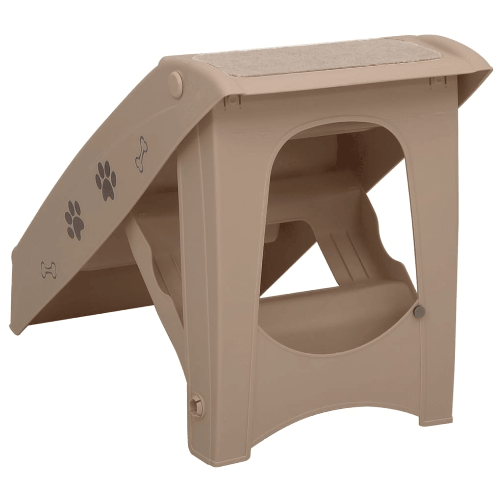 VidaXL Folding Dog Stairs Brown 62x40x49.5 cm