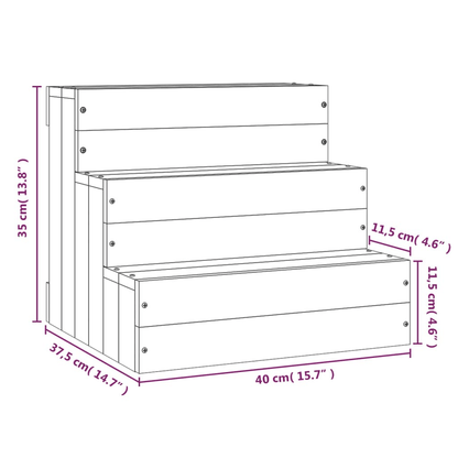 VidaXL Pet Stair  Solid Wood Pine 40x37.5x35 cm