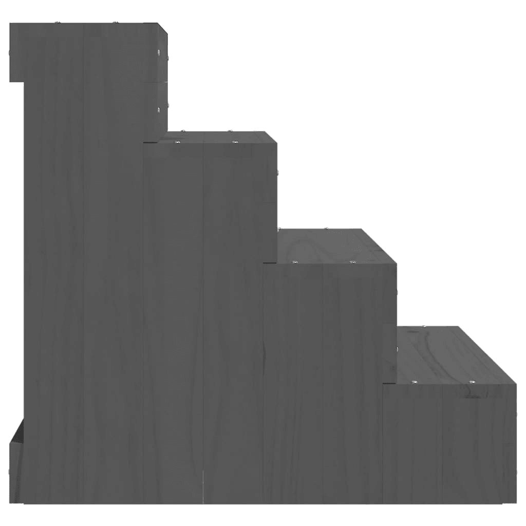 vidaXL Pet Stair Grey 40x49x47cm Solid Wood Pine