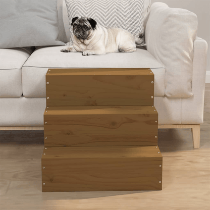 vidaXL Pet Stair Honey Brown 40x37.5x35 cm Solid Wood Pine