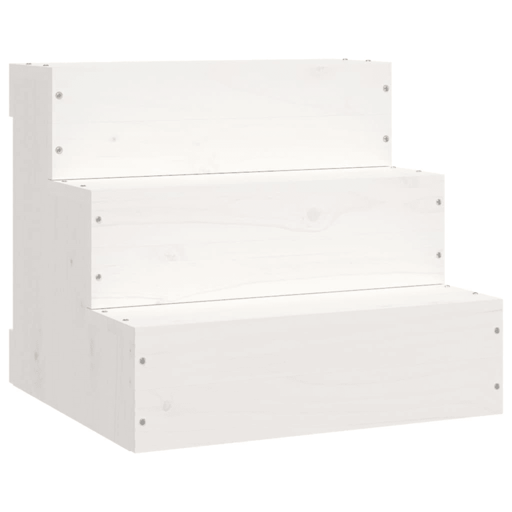 vidaXL Pet Stair White 40x37.5x35 cm Solid Wood Pine