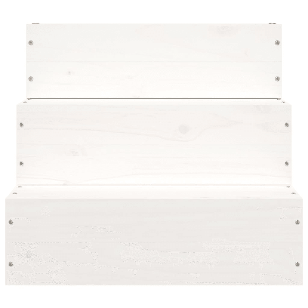 VidaXL Pet Stair Solid Wood Pine | White 40x37.5x35 cm - FluffePet